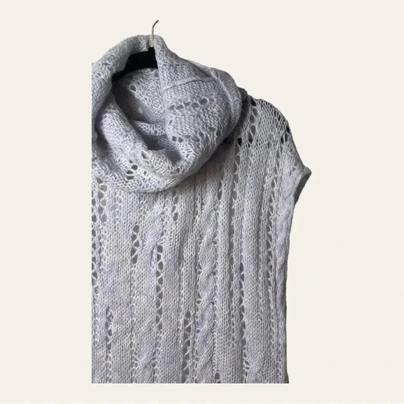 0438. Free PEOPLE SUGAR CLOUD COMBO SWEATER DRESS KNITTED TURTLE NECK MAXI LEN. - Picture 5 of 16